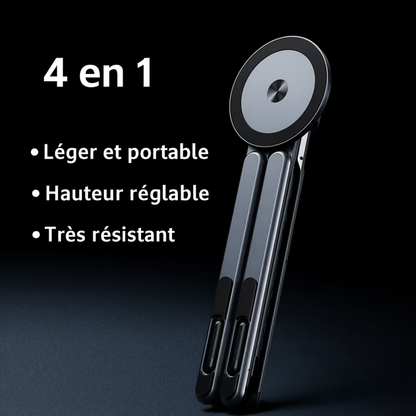 WaraStand Pro™ – Support magnétique pliable 4-en-1 en alliage d’aluminium Pliable & Design Premium
