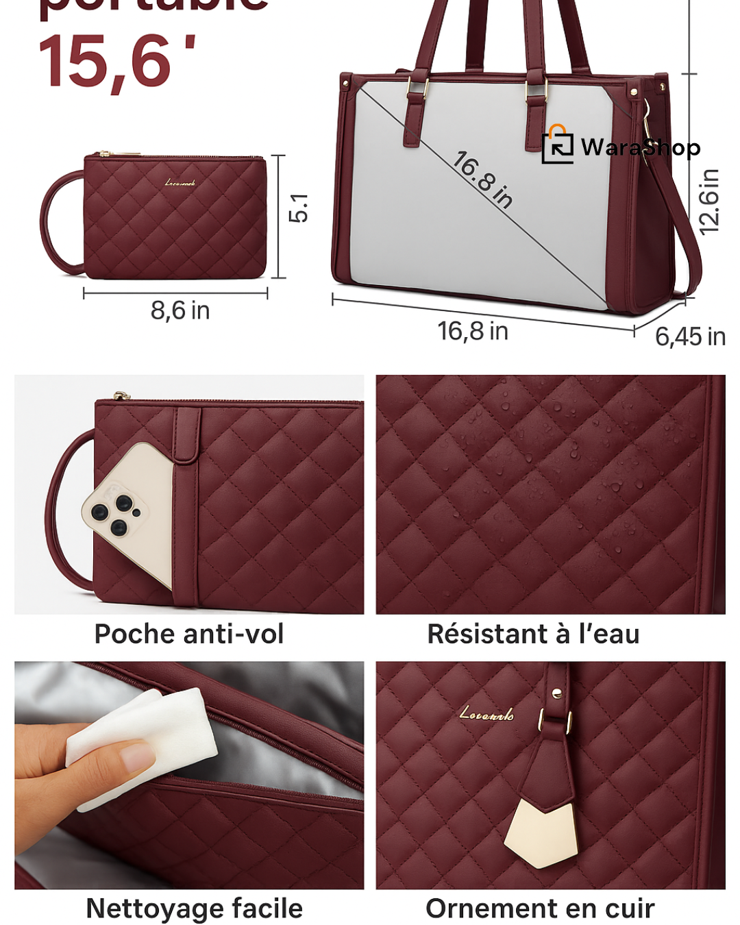 Sac à Bandoulière Multifonction - Parfait pour le Travail ou l’École