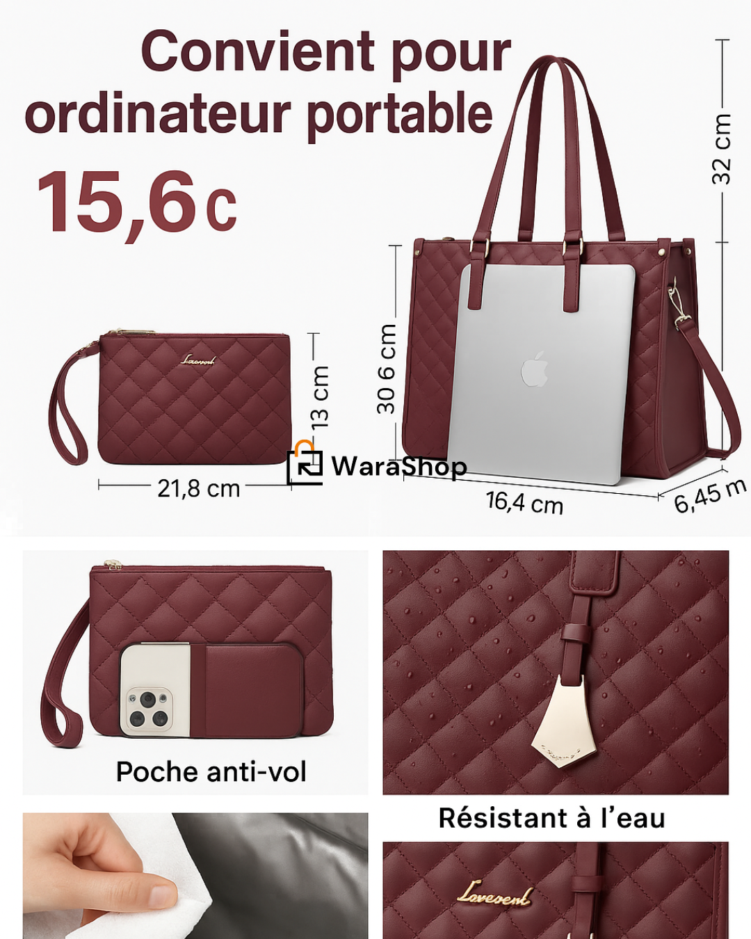 Sac à Bandoulière Multifonction - Parfait pour le Travail ou l’École